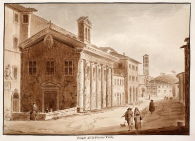 Der Tempel der Fortuna Virilis, 1833 von Agostino Tofanelli